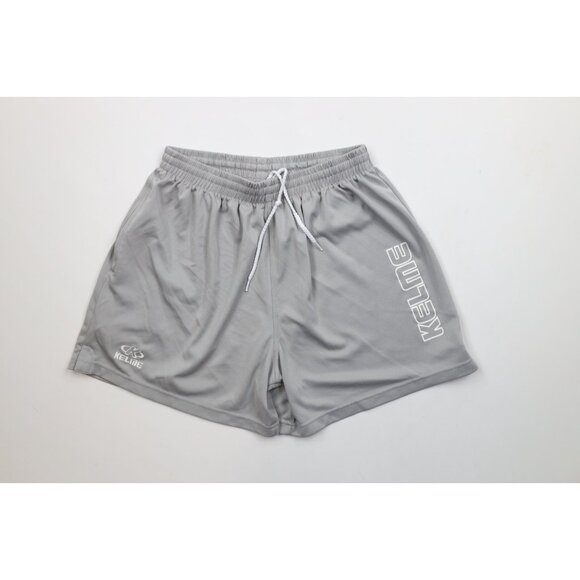 Vtg 90s Kelme Futbol Mens XL Spell Out Above Knee Soccer Shorts Gray Polyester - Picture 1 of 10